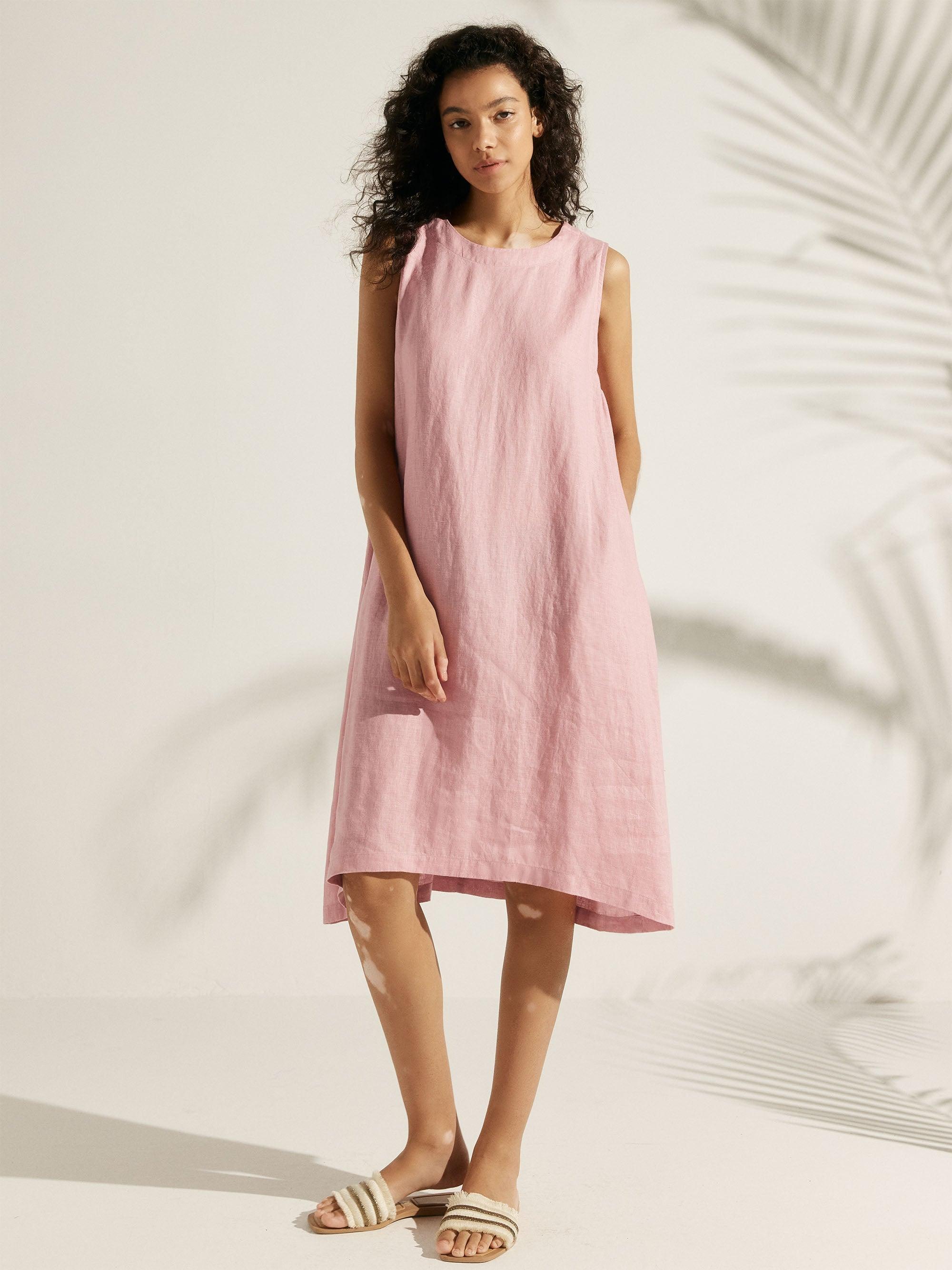 100% Linen Sleeveless Dress SIENNA