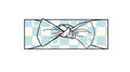 Beach Blue Mouse Checker - Headband