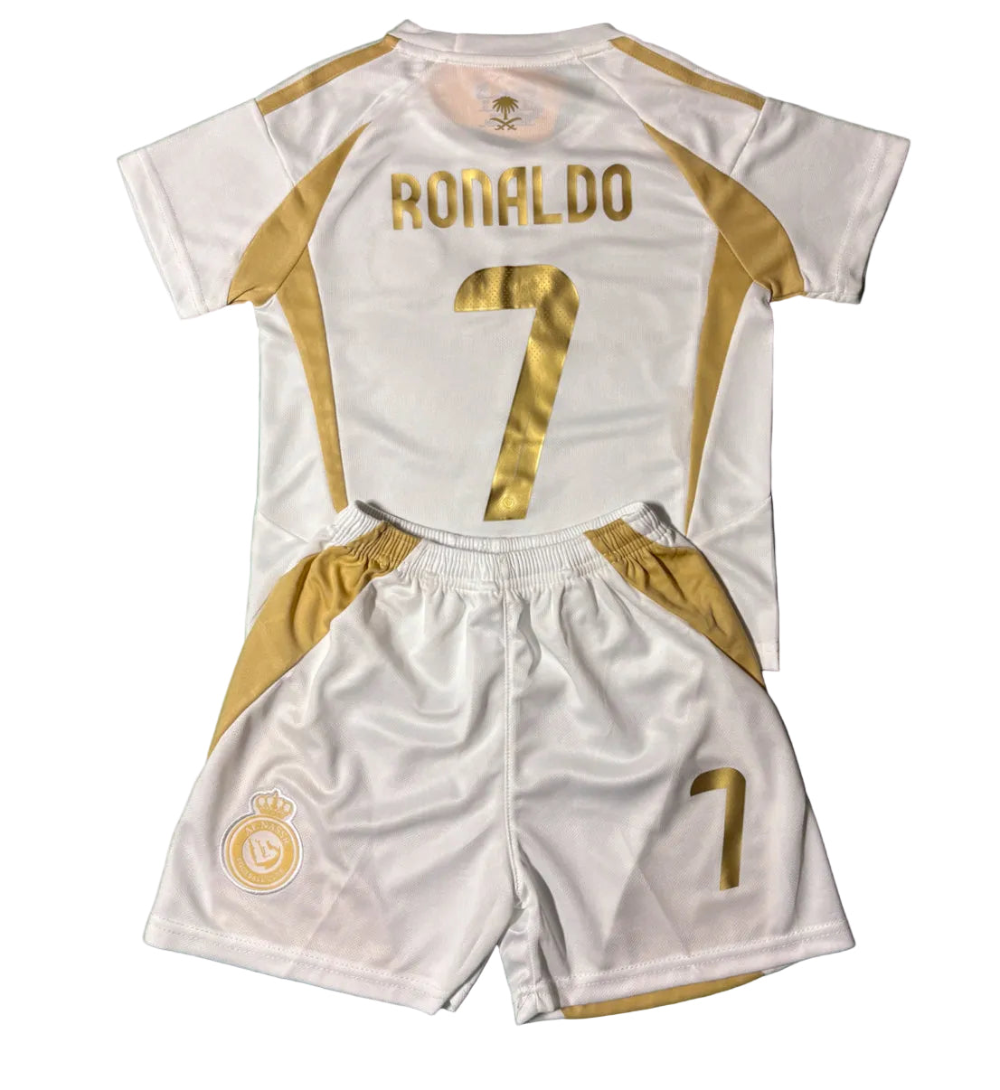 Ronaldo Al Nassr Kids Home Soccer Jersey Kit Youth Toddler Sizes