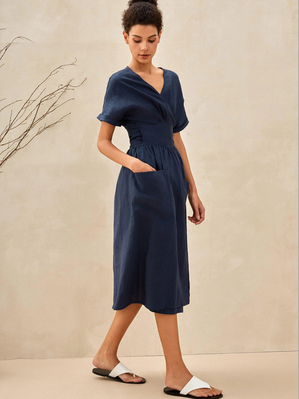 100% Linen Kimono Dress CELESTE