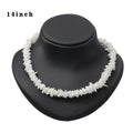 Bohemian Ethnic Natural Square Shell Beaded Chain Necklace