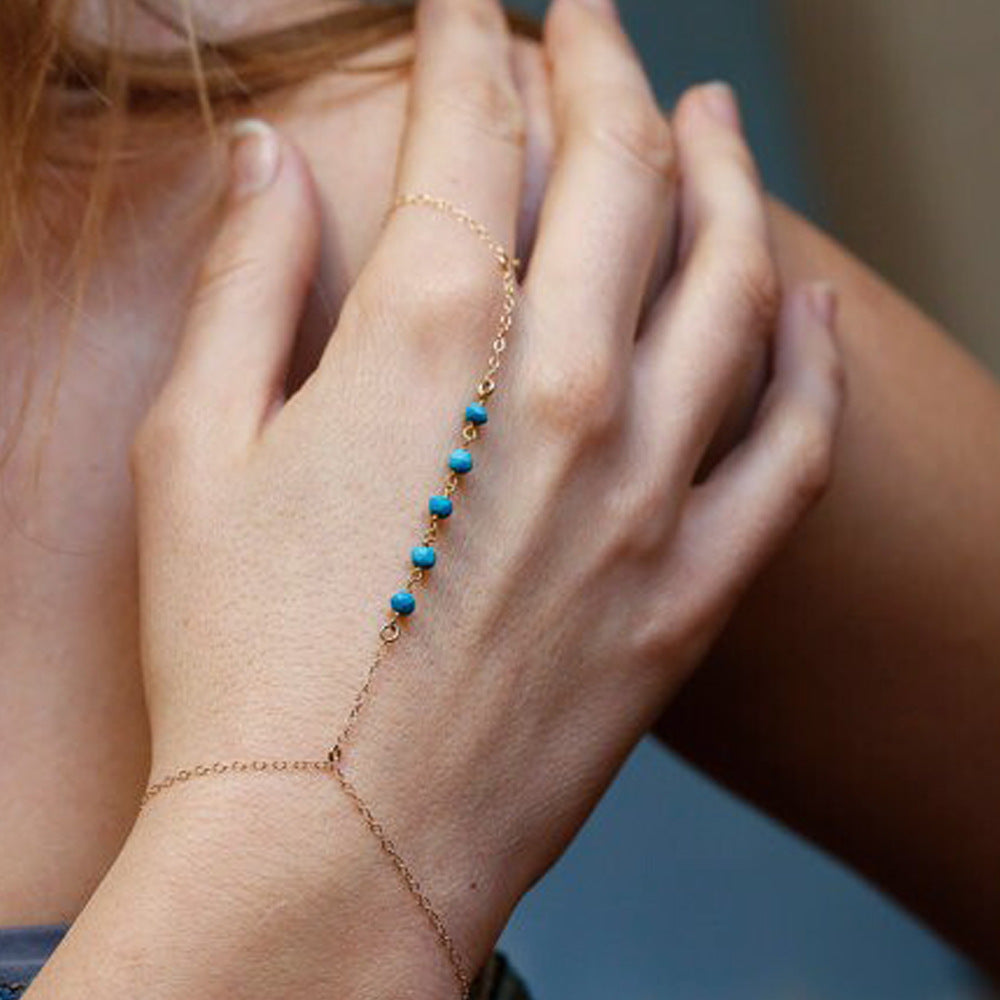 Simple Turquoise Handmade Beaded Bracelet