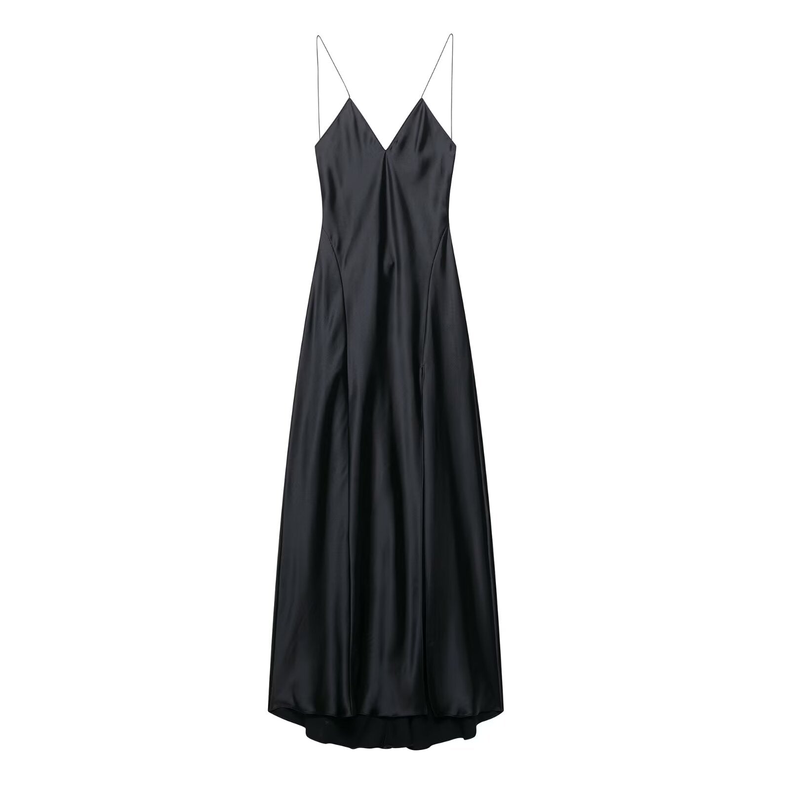 Women Clothing Summer Silk Satin Textured Underwear Strap Dress