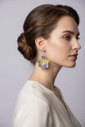 Women’s Handmade Vintage Crochet Fan Earrings – Pearl Bead Boho Style