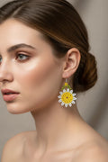 Women’s Handmade Sunflower Seed Bead Earrings – Boho Floral Design