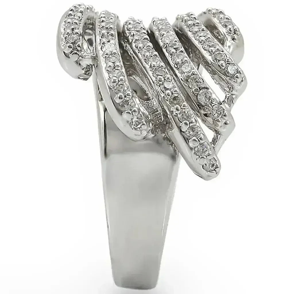 1W018 Rhodium Brass Ring – AAA CZ Stone (9.20g) | Hypoallergenic