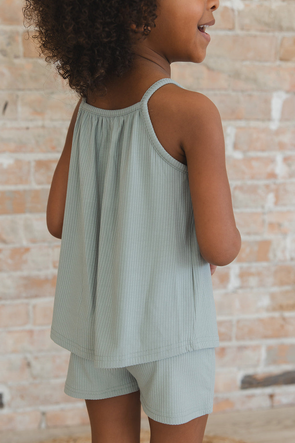 Sage (ribbed) - Tank Short Set