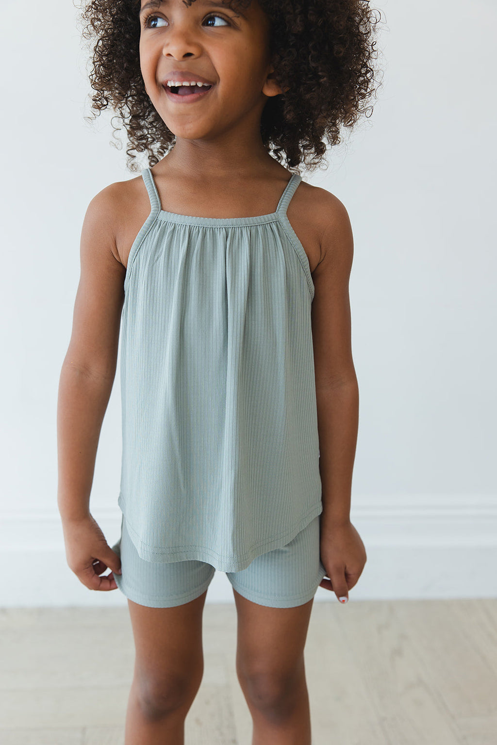 Sage (ribbed) - Tank Short Set