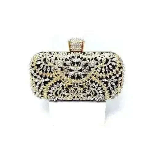 Floral Diamond Clutch Bag - Wedding & Party Minaudière | Femstylo