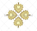 18K Real Gold Plated Heart Pendant/Charm, SKU#LK295