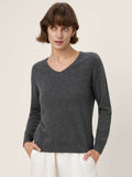 Premium Cashmere Blend Hand-Finished Seamless V-Neck Sweater SURI