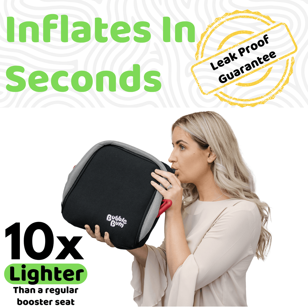 BubbleBum Inflatable Travel Booster Seat for Kids (Ages 4–11) Portable Car Booster for Taxis, ✔️ Rental Cars & Travel ✔️