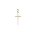 Thin Long Gold Cross Charm Pendant, Sku#Y1020