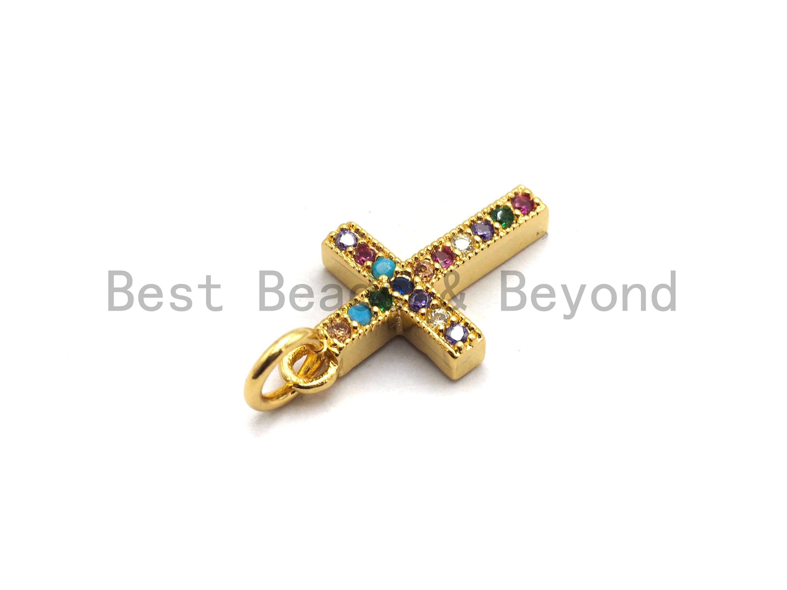 CZ Micro Pave Cross Charm Pendant, Cross charm, sku#F685