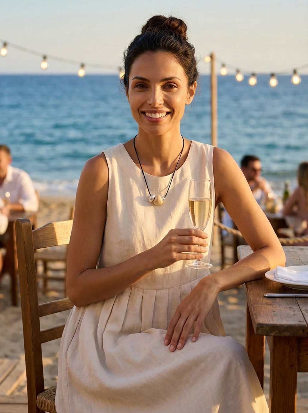 Ivory Nut Pendant Cord Necklace
