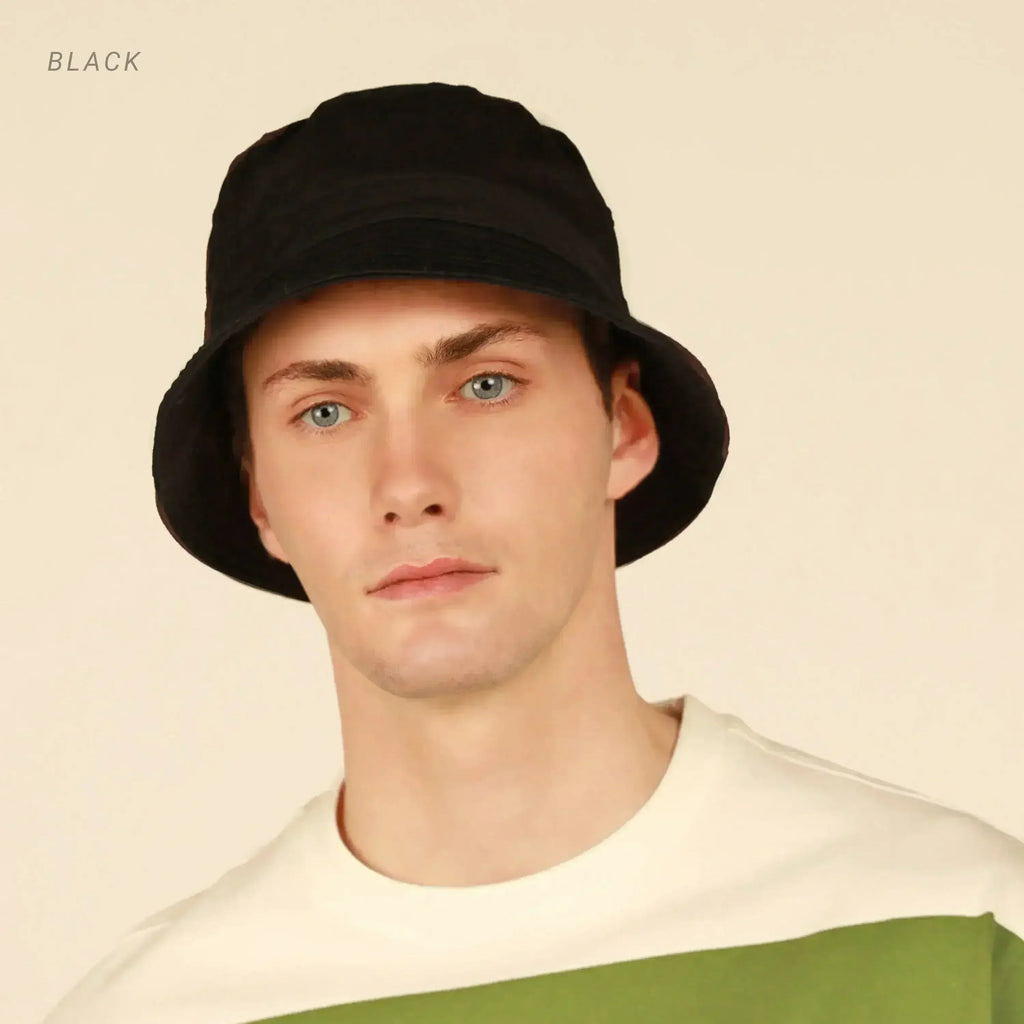 Canvas Bucket Hat - Washed Cotton Moldable Brim - UPF Sun Protection