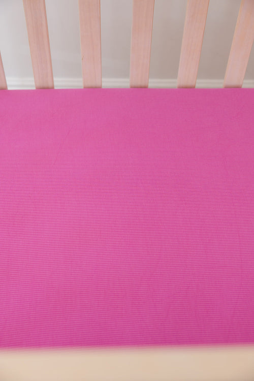 (SOLID, ribbed) Rainbow Royal - Crib Sheet