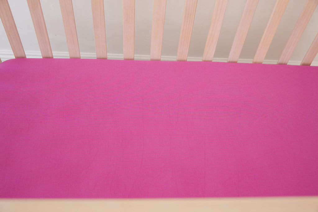 (SOLID, ribbed) Rainbow Royal - Crib Sheet