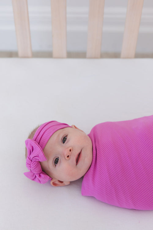 (SOLID, ribbed) Rainbow Royal - Swaddle Set