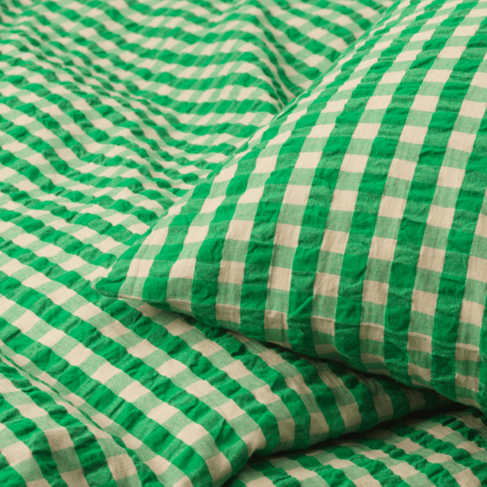 JUNA Bæk&Bølge Duvet Cover Set, King, Green/Sand