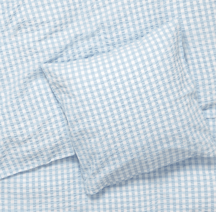 JUNA Bæk&Bølge Duvet Cover Set, King, White/Light Blue