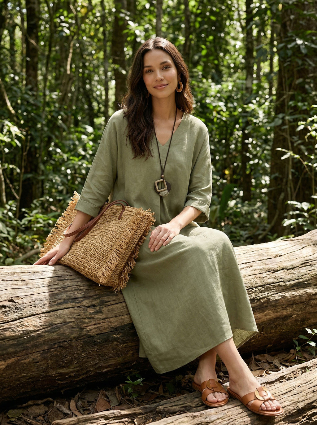 Artisanal Woodland Pendant Necklace