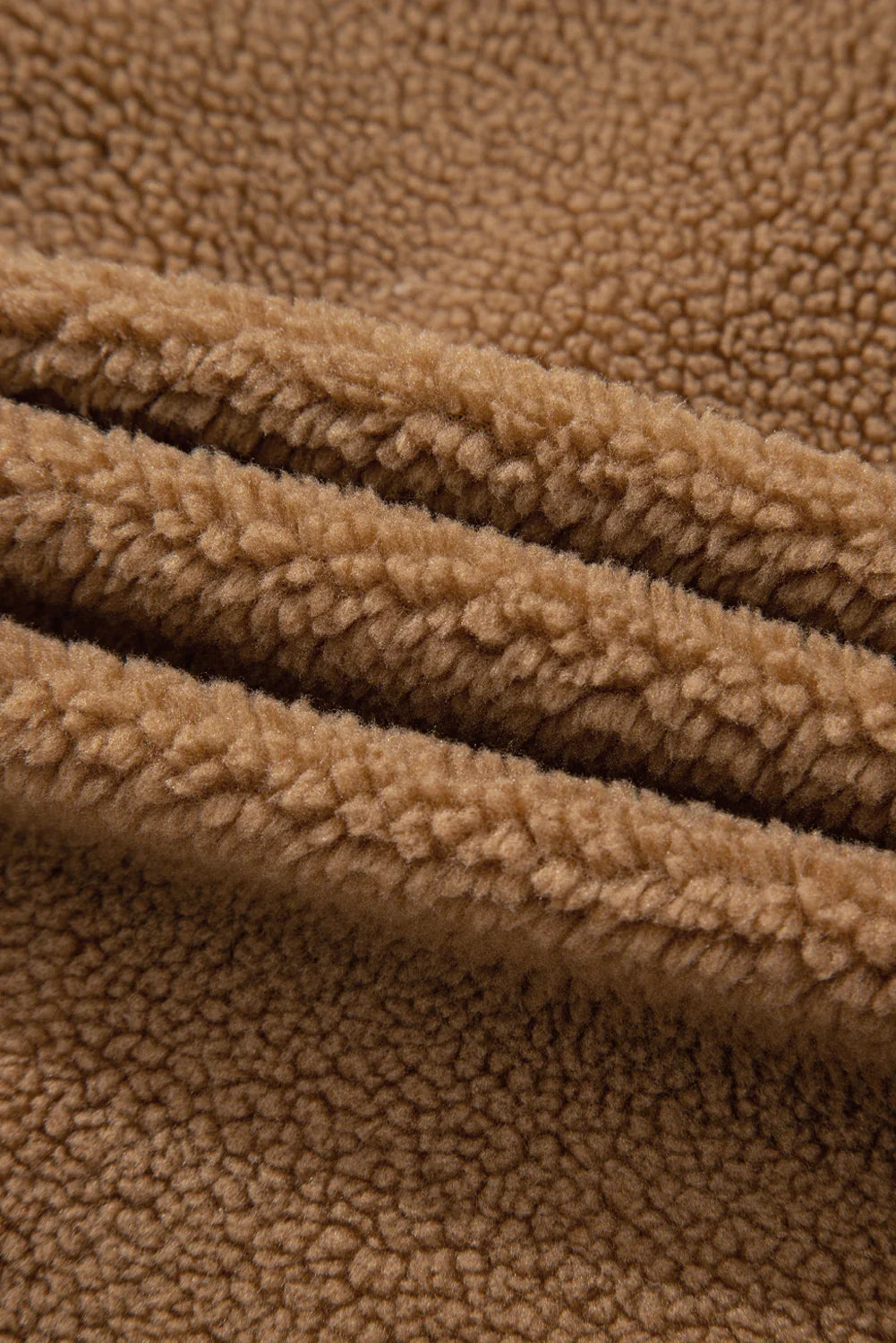 Light French Beige Fleece Tie Front Winter Vest