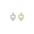 Silver Gold Opal Mop Heart Charm Pendant, Sku#LX750