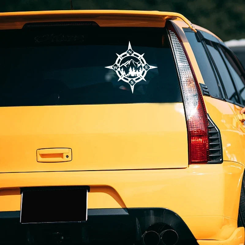 Camping Compass stickers,mountains and woods,Car Stickers, Vinyl Decals - For Cars, Trucks, Walls, Laptops, Windows, Motorcycles