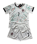 Ronaldo Portugal 2025 Away White Kids Soccer Jersey Kit 2 Piece Set