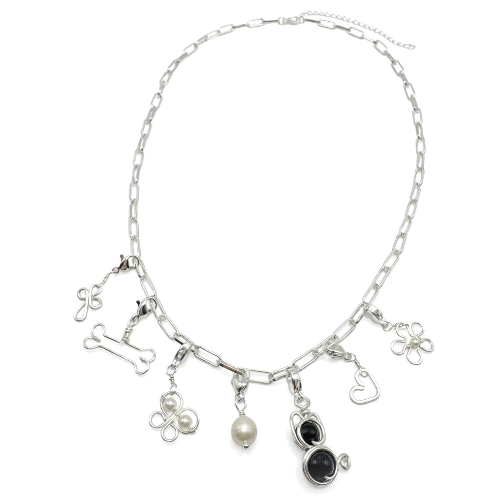 Flower silver charm