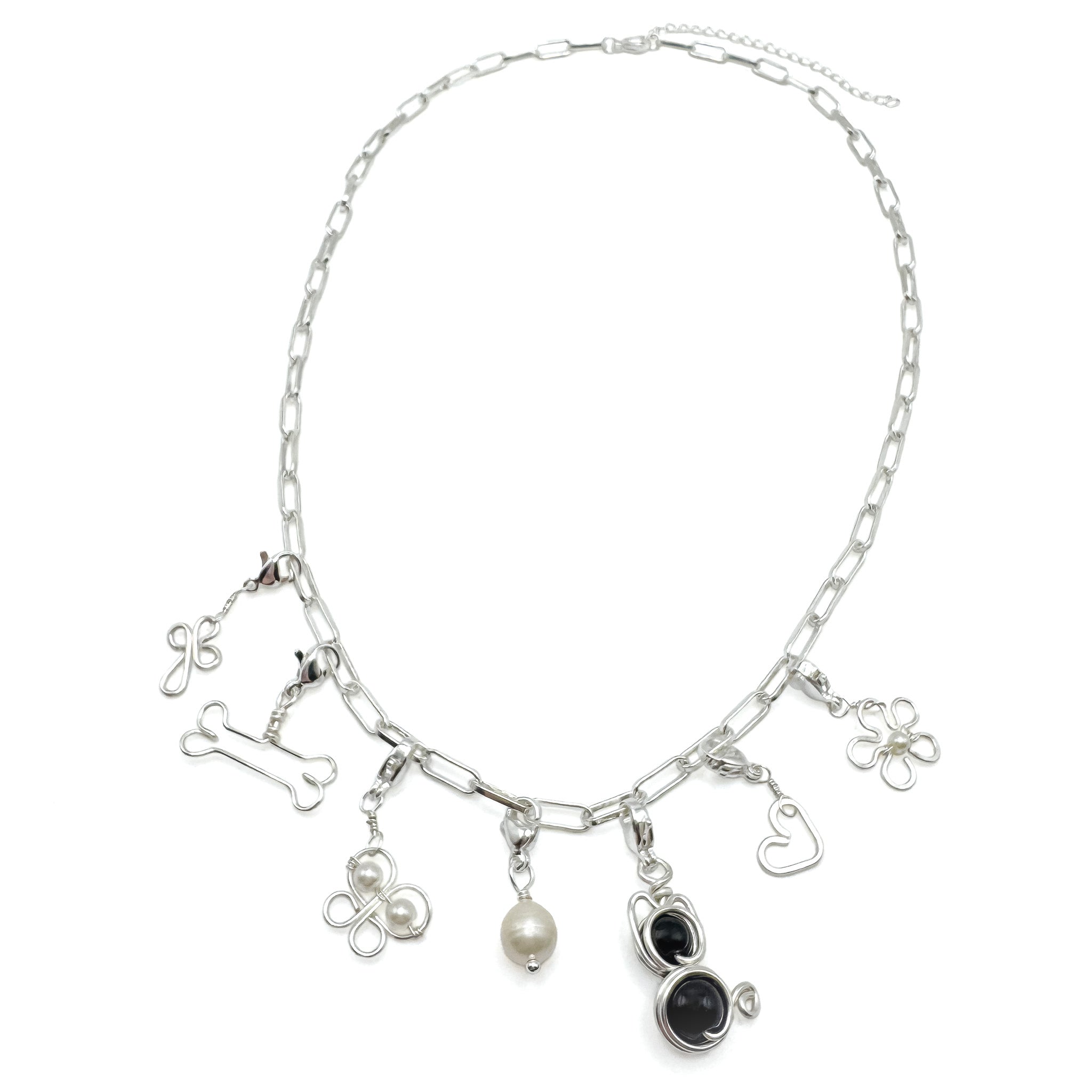Flower silver charm