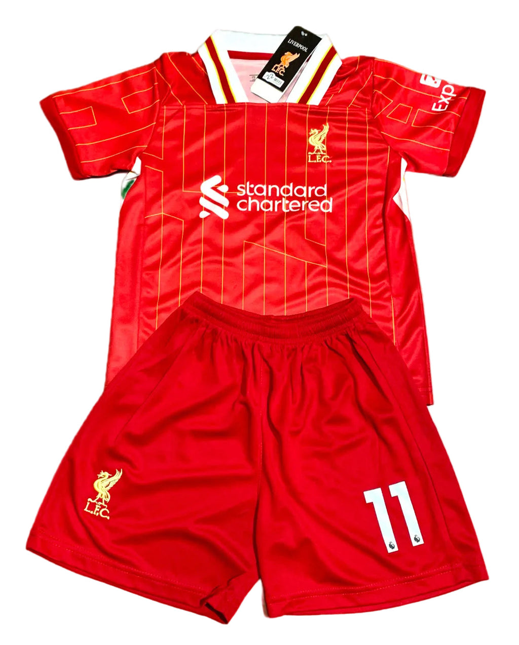 Mohamed Salah Liverpool Kids Jersey Set Soccer Football Toddler Youth Uniform Kit