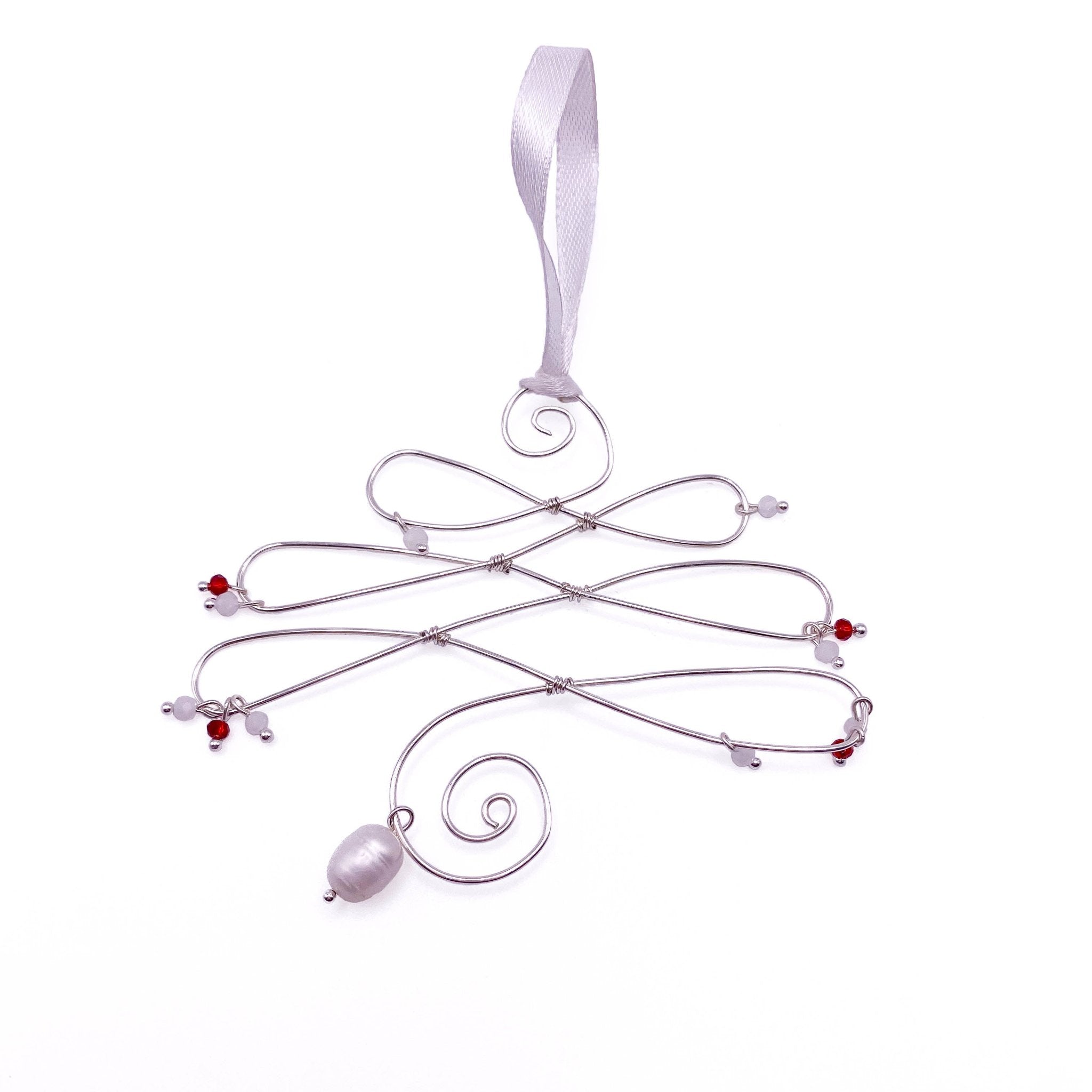 Fa-la-la silver ornament