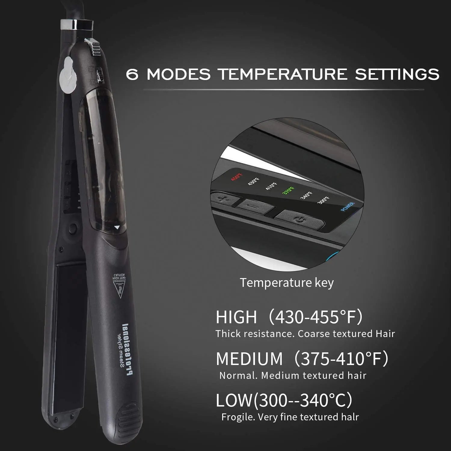 Hair Straightene Professional Steam Flat Iron Ceramic Tourmaline 450F Fast Straightening Curler Vapor Hair Styling Tool