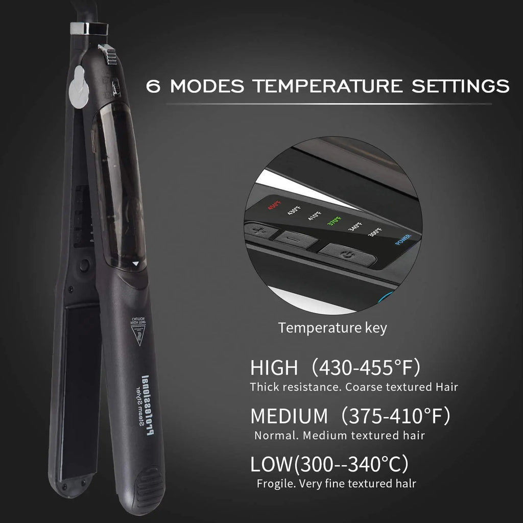 Hair Straightene Professional Steam Flat Iron Ceramic Tourmaline 450F Fast Straightening Curler Vapor Hair Styling Tool