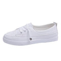 Size35-40 Low Platform Sneakers Women Shoes Female Pu Leather Walking Sneakers Loafers White Flat Slip On Vulcanize Casual Shoes