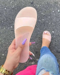 New Women Jelly Slippers  Ladies Candy Slides Summer Beach Slippers  Plus Size Women Shoes