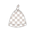 Nude Checker (ribbed) - Top-knot hat