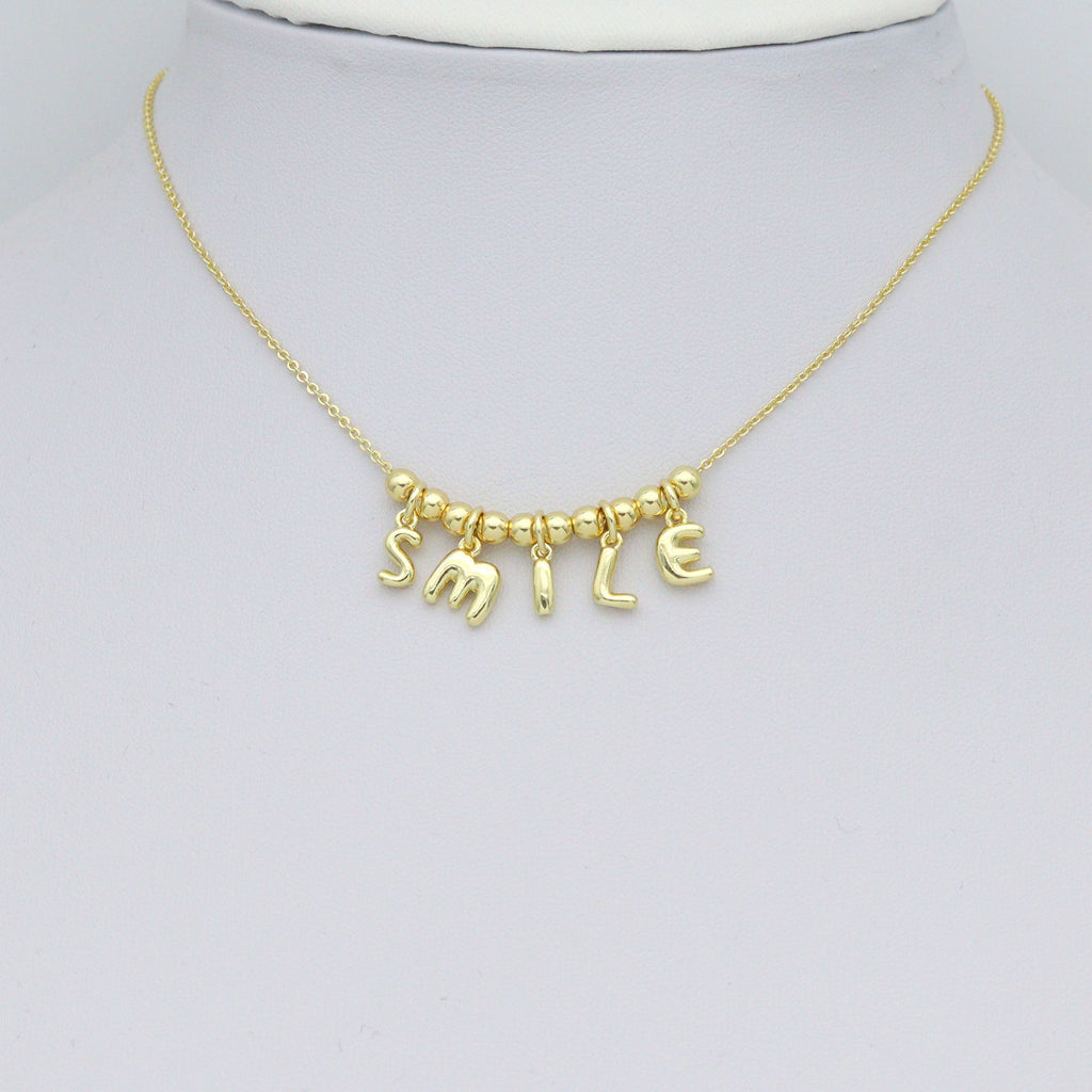 Small Bubble Initial charm, Alphabet Initial Charm Pendant, Sku#LX894