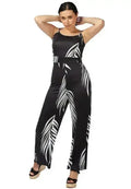 White Palm Leaf Jumpsuit - Breezy Spaghetti Strap Romper | Femstylo