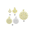 Gold Clear CZ Clover  Flower Charm Pendant,Sku#LK1259