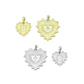 Diamond CZ Spike Heart Charm Pendant, Sku#LX791