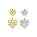 CZ Love Star Heart Charm Pendant, Sku#LX792