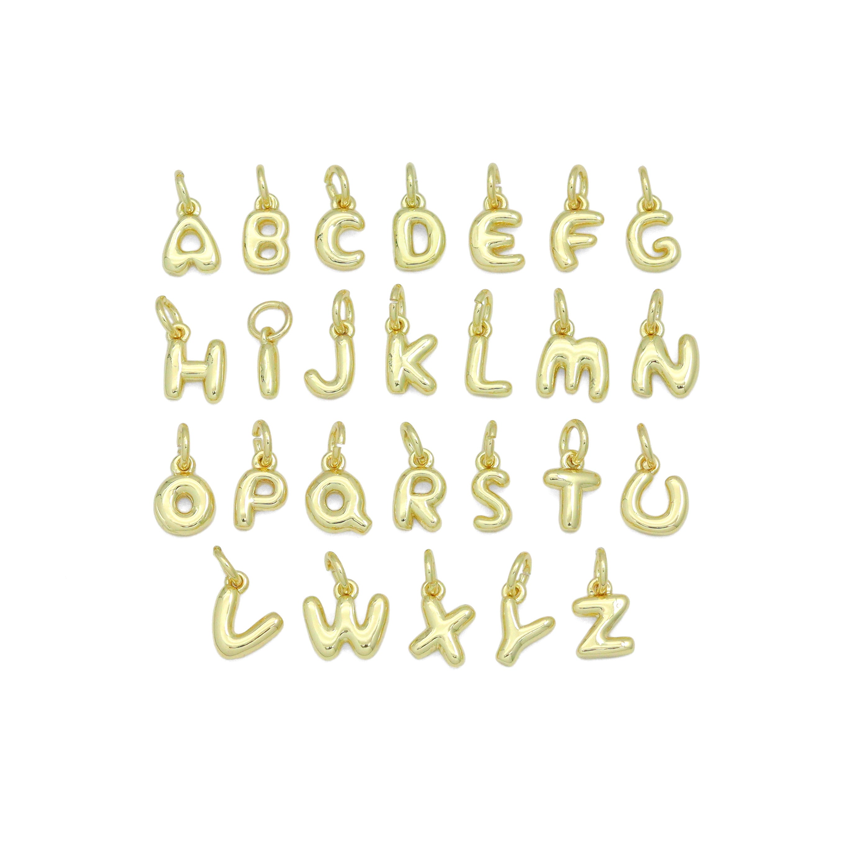 Small Bubble Initial charm, Alphabet Initial Charm Pendant, Sku#LX894