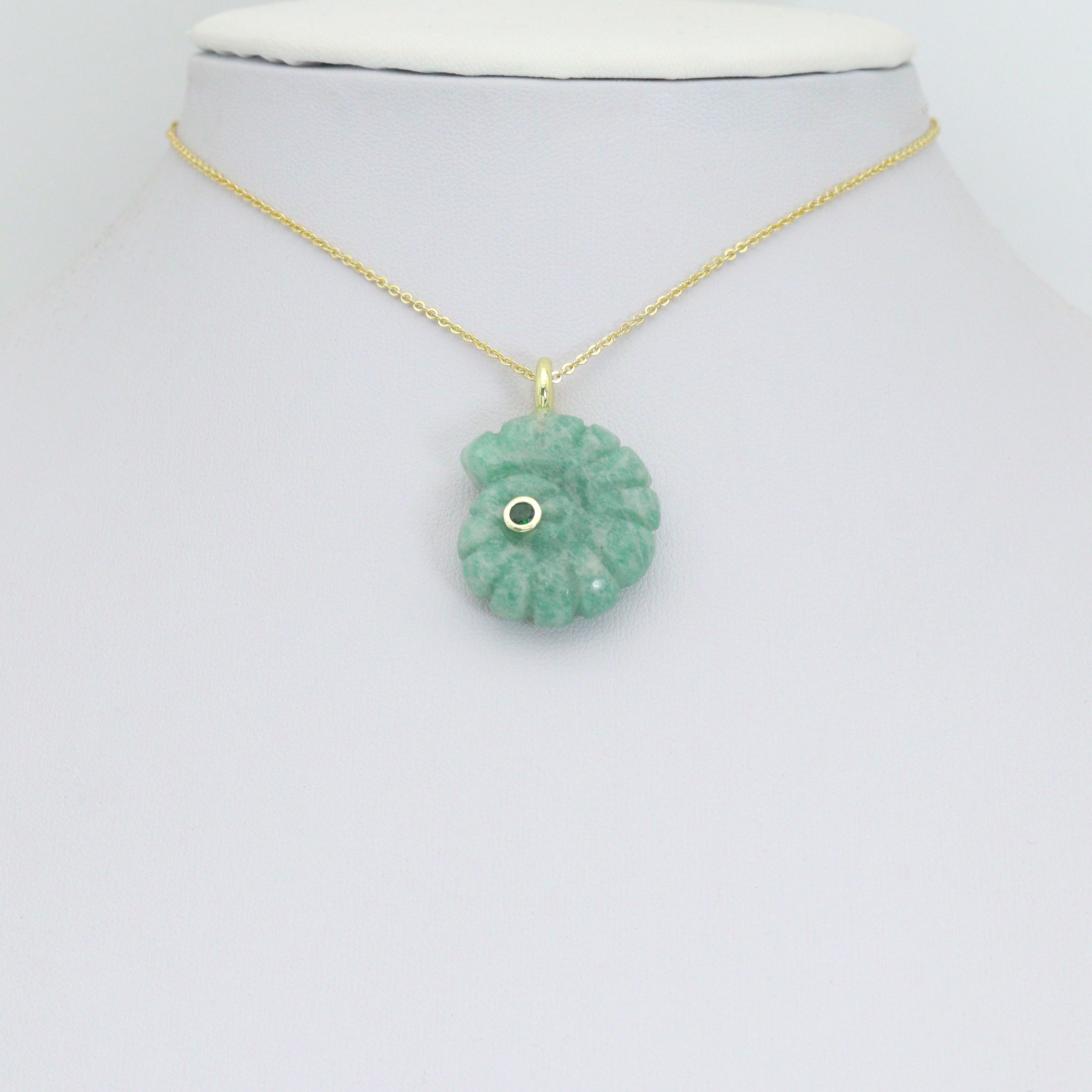Natural Gemstone Snail Shape Pendant charm, Stone charm, Sku#LY34