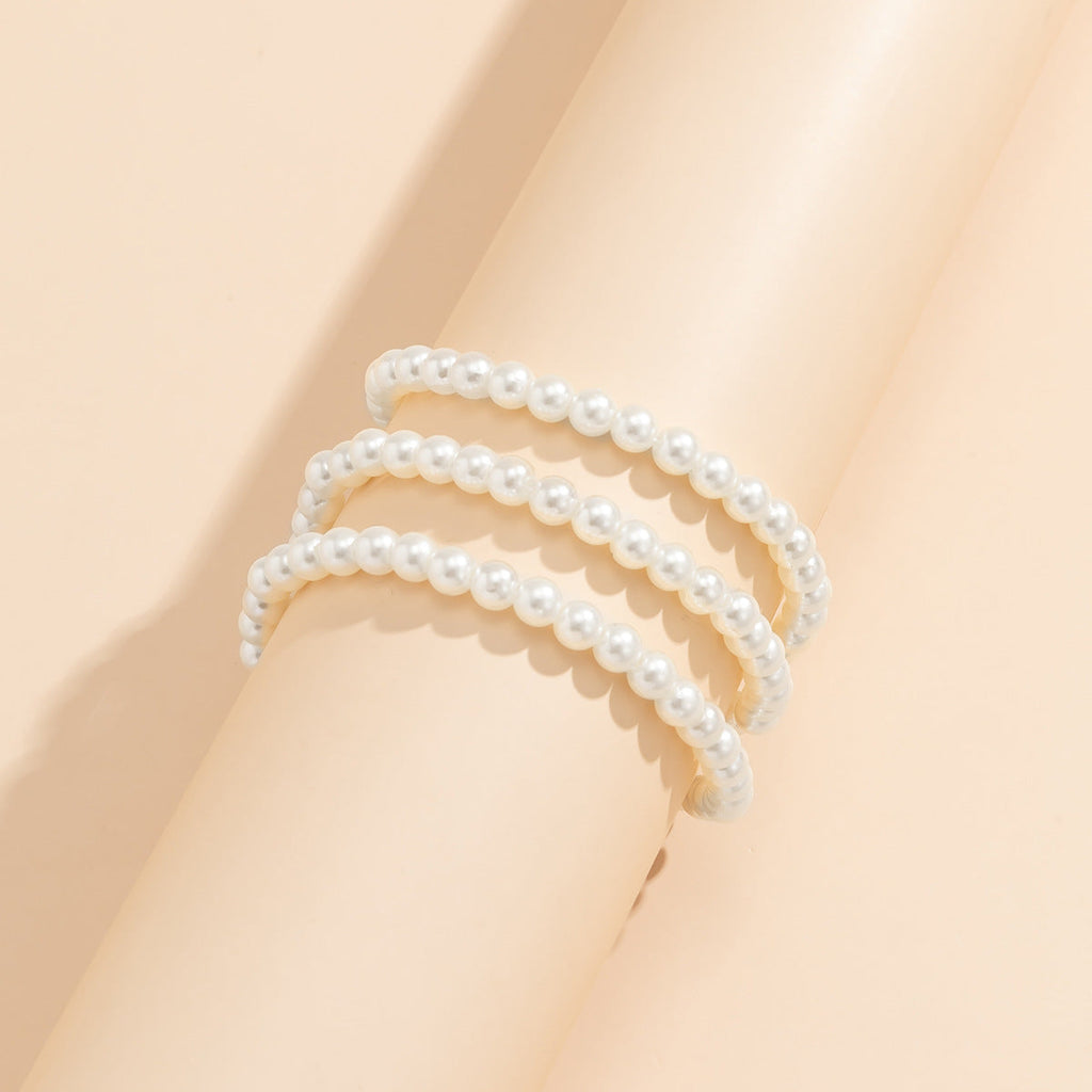 Imitation Pearl Beaded Tassel Anklet Jewelry