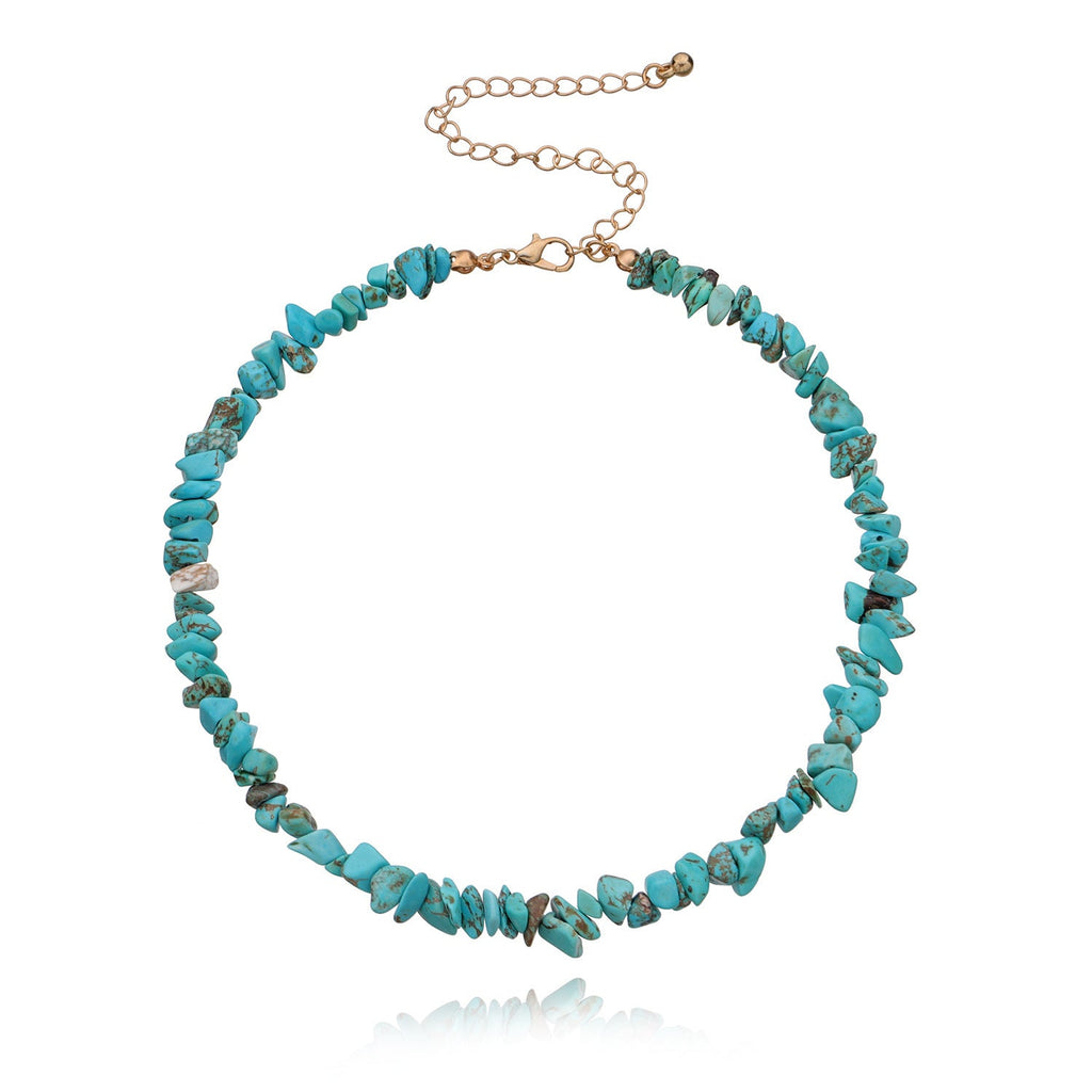 Bohemian Natural Stone Beaded Choker Necklace