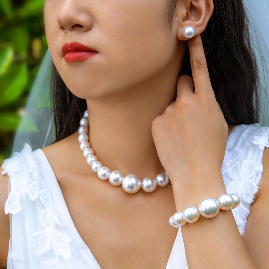 Vintage Pearl Wedding Bridal Jewelry Set