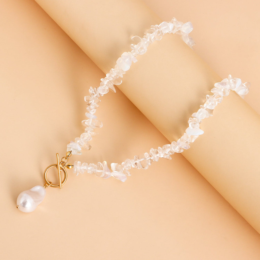 Natural Irregular transparent Stone Necklace